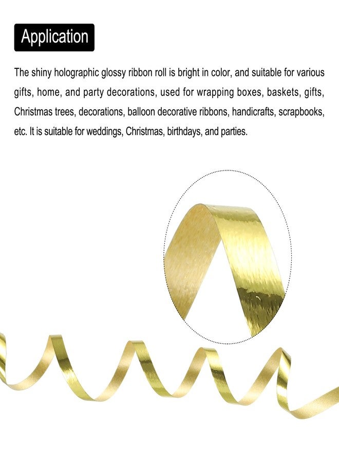 PATIKIL 4pcs Curling Ribbon Crimped Balloon String Shiny Metallic 3/16 inch 11 Yards Iridescent for Party Decoration Gift Wrapping Crafts Gold - Image 3
